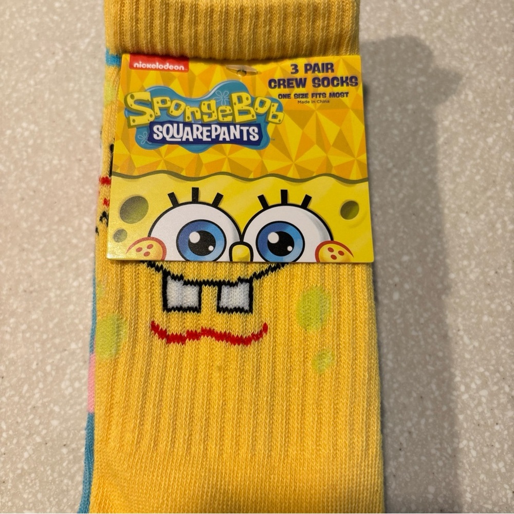 SpongeBob SquarePants Yellow and Blue Socks - Picture 2 of 5